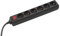 Meister, regleta de 6 enchufes, 1,4 m, Negro, Interruptor, 7430520