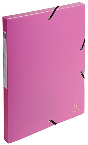 Exacompta 59604E 4er Pack Sammelbox OPAK 25mm mit Gummizug aus blickdichtem Kunststoff für DIN A4 Archivbox Heftbox Dokumentenbox Zeichenbox Sammelmappe rosa