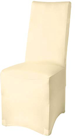 Beautissu Bankett Stuhlhusse 45x90 cm - Leona Elegante Stretch Husse für Stühle – Elastischer Stuhl Überzug mit ÖKO-TEX Siegel in Ecru