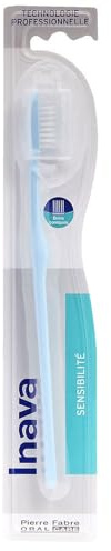 Inava Sensitivity Extra Soft Manual Toothbrush for Adults - Hypersensitivity Dentinaire, Collets Denudes Protection, 100mm Bristles, Nylon, Recyclable, 1 count