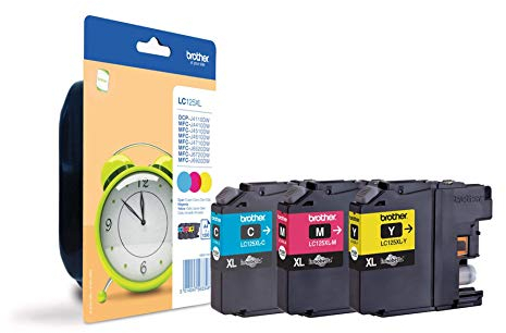 Brother Original XL-Tintenpatronen LC-125 Rainbow-Pack (cyan, magenta, gelb) (für Brother DCP-J4110DW, MFC-J4410DW, MFC-J4510DW, MFC-J4610DW, MFC-J4710DW, MFC-J6520DW, MFC-J6720DW, MFC-J6920DW)