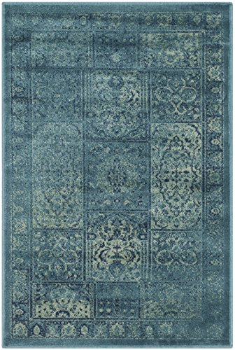 SAFAVIEH Vintage Collection Accent Rug - 3'3 x 5'7, Turquoise & Multi, Oriental Distressed Viscose Design, Ideal for High Traffic Areas in Entryway, Living Room, Bedroom (VTG127-2220)