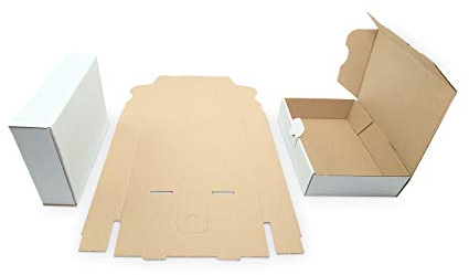 OfficeKing® 50 x Maxibriefkartons 180 x 130 x 45 mm Weiß - Marken-Qualität Maxibrief Versandkarton Faltbox