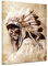 Bilderdepot24 Bild auf Leinwand | Indianer im Vintage Style in 50x60 cm als Wandbild | Wand-deko Dekoration Wohnung modern Bilder | 170081