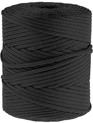 100m Polyester-Schnur Kordel 4mm, PES Kordel Flechtschnur, Polyesterkordel, Farbe:dunkelgrau