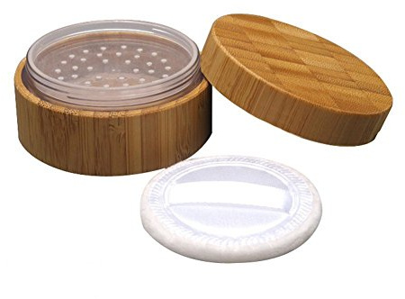 30g Leer Umweltfreundliche Bambus Powder Gläser Makeup, doppelseitig Fall Box Container mit Kunststoff Mehlsieb Baby Powder Puff Kit