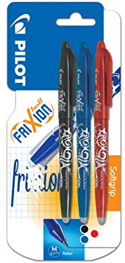 Pilot Frixion Tintenroller (radierbar) 3 Stück farbig sortiert