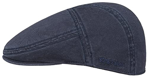 Stetson Paradise Cotton Schirmmütze Herren | Flatcap mit UV-Schutz 40+ | Herrenmütze aus Baumwolle | Flat Cap Größen S-XXL | Schiebermütze Sommer/Winter, L/58-59, Blau