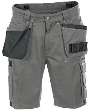 DASSY® Monza Zweifarbige Arbeitsshorts mit Holstertaschen - Größe 44 - ZEMENTGRAU/SCHWARZ
