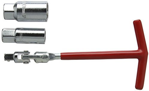 Neilsen CT3063 3-Piece 3/8 Drive Spark Plug Socket Set – 16mm & 21mm Sockets with T-Handle & Universal Joint for Cars, Trucks, Motorcycles, Lawn Mowers, and Outdoor Power Equipment