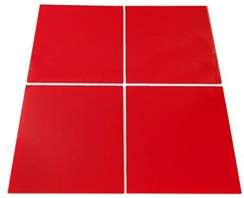 Piastrelle quadrate da parete a mosaico, colore rosso, confezione da 10, 15 x 15 cm