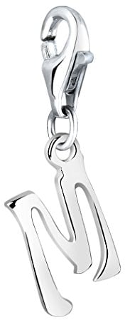 Nenalina Buchstabe M Karabiner Charm Anhänger für Bettelarmband aus 925 Sterling Silber 713242-000