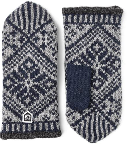 Hestra Unisex Nordic Wollhandschuh Isolierte Fäustlinge für kaltes Wetter & Alltag - Marineblau/Grau - 7