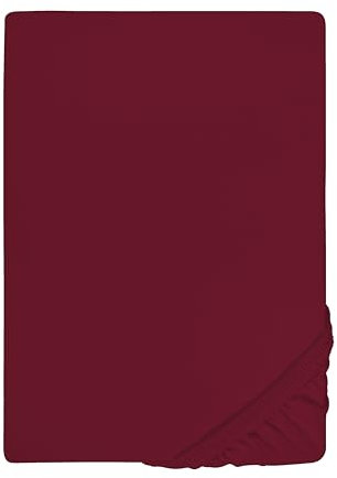 biberna Jersey-Elastic-Spannbetttuch 0077866 (Matratzenhöhe max. 25 cm) 1x 140x200 cm - 160x220 cm, Burgund