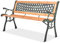 vidaXL Holz Gartenbank Schmiedeeisen 122cm Parkbank Sitzbank Bank Gartenmöbel