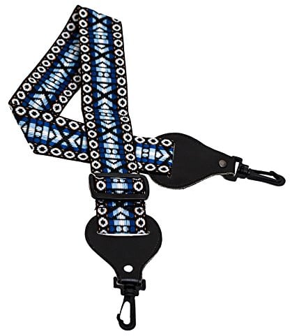 Performance Plus Adjustable Length Woven Banjo Strap With No-Scratch Hooks Midnight Sky Blue (GS7-BL)