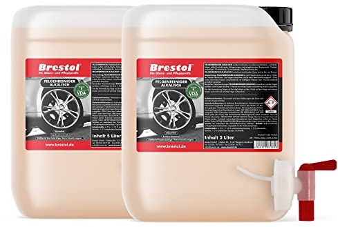 Brestol Felgenreiniger alkalisch 10 Liter Konzentrat - für Alufelgen Stahlfelgen Autofelgen LKW-Felgen Reiniger Bremsstaubentferner Gummiabrieb-Entferner Felgenglanz