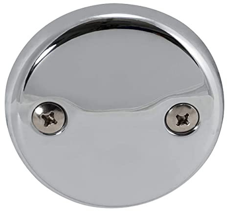 EZ-FLO 35245 Two-Hole Bathtub Overflow Face Plate with Brass Screws, Chrome, 0.70 x 3.3 x 3.3