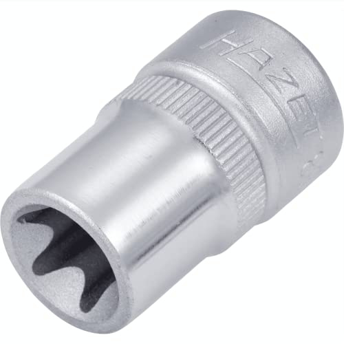 HAZET Steckschlüsseleinsatz 880-E12, 3/8 Zoll (10 mm) Vierkant, Länge 28 mm | 3/8 Zoll (10 mm) Vierkant hohl, Antrieb 3/8 Zoll (10 mm) Vierkant hohl, Abtrieb Außen TORX Profil, Chrom-Vanadium, 26 g
