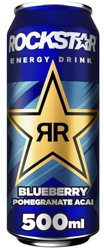 Rockstar Energy Drink Blueberry - Koffeinhaltiges Erfrischungsgetränk für den Energie Kick, EINWEG (1 x 500ml) (Verpackungsdesign kann abweichen)