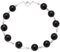 Armband aus echtem Onyx & 925 Silber schwarz klassisch Armkette Damen