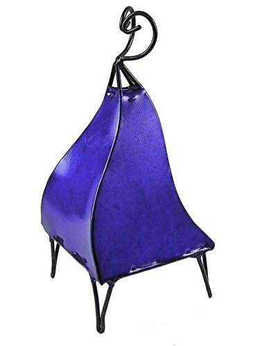 Simandra Orientalische Lampe Stehlampe marokkanische Hennalampe Lederlampe Tischleuchte Stehleuchte Orient Mellah einfarbig 40 cm Color Lila