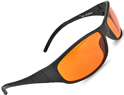 Blue Blocking Amber Glasses for Sleep 99.9 Percent Effective - Nighttime Eye Wear - Special Orange Tinted Glasses Help You Sleep and Relax Your Eyes