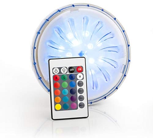 Gre PLED1C – Projecteur LED de couleur pour piscines hors sol en acier, 1,8 W, 15 x 15 x 3 cm