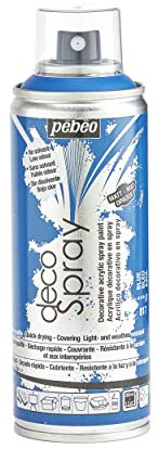 PEBEO - Peinture Acrylique en Spray - Pour la Décoration Multi Supports en Intérieur et Extérieur - Base Eau, Faible Odeur - 200 ml - Finition Mate - Coloris Bleu