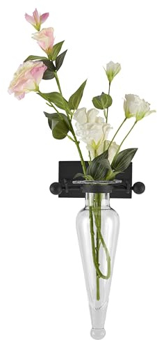 Danya B MC016-C Amphora Vase On Metal Sconce With Finials And Hinge Clear 13-Inch