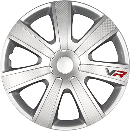 PETEX RB540215 Radzierblendenset VR Silber Größe 15 Zoll Doppelt Lackiert ABS