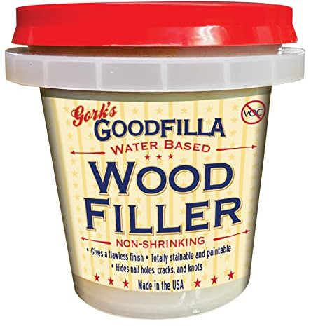 Goodfilla White, 8 oz, Wood and Grain Filler, Stainable, Tintable, Sandable, Zero Waste, Non-Toxic, USA Made
