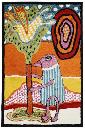 RugVista Treehugger Teppich, 140 x 200 cm, Multi/Orange | Moderne, Unsere Designer, Rechteckig, Niedriger Stapel, Nur chemische Reinigung, Oeko-Tex 100