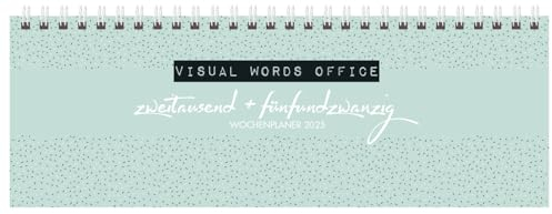 Tischquerkalender Visual Words Office 2025: 1 Woche 2 Seiten; Tischkalender quer mit Sprüchen und viel Platz für Notizen; Format: 29,8 x 10,5 cm