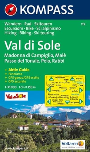 Val di Sole 1 : 35 000: Wanderkarte mit Kurzführer und Rad- Skirouten. GPS-genau. Mit Panorama