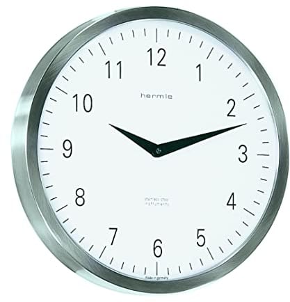 Hermle Uhrenmanufaktur Wanduhr, Edelstahl, Silber, Ø 30cm x 5cm