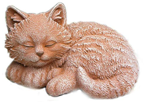 STEINFIGUREN SPICKER Steinfigur Katze mini,156/3 Gartenfigur Steinguss Tierfigur Terrakotta Patina