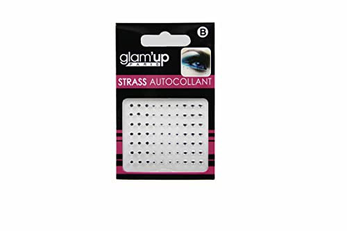 Glam'Up Paris - Bijoux de Peau - Strass Autocollant - Strass Adhésif - Bijoux de Visage et Corps - Accessoire Maquillage - 3 Tailles - N°31-3 - Argent