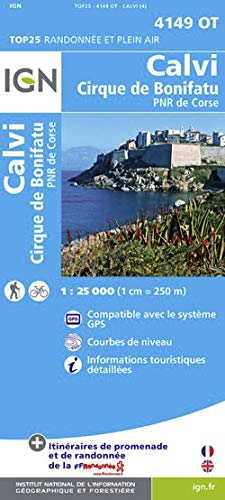 Korsika Calvi - Cirque de Bonifatu 1 : 25 000: Parque National de la Corse: PNR de Corse. + itinéraires de promenade et de randonnée de la ... Compatible avec le système GPS (TOP 25)