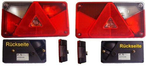 FKAnhängerteile Aspöck Multipoint 5 - Lampen Set - rechts + Links, 13 polig mit Rückfahrscheinwerfer