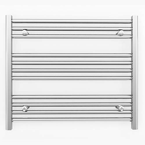 700mm Wide Chrome Heated Towel Rail Radiator Curved and Flat For Bathroom Designer UK (700mm x 600mm (h) Flat)
