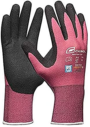 Gebol Master Flex Lady, 1 Paar Arbeitshandschuhe mit PPU-Nitril-Beschichtung, Nitrilhandschuhe dermatologisch getestet, Gartenhandschuhe mit Grip für Damen, Größe S (Gr. 7), Farbe: Rosa