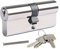 DIDA® 70mm Euro Barrel Lock 35/35 Door Barrel Lock with Key UPVC Door Lock Barrel Profile Lock with 3 Keys Anti-Pick Anti-Bump Anti-Drill Euro Cylinder Lock High Security Nickel BS EN 1303:2005