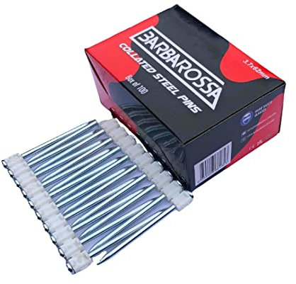 Barbarossa Concrete Nails 3.7 x 62mm Collated Steel Pins Box of 100