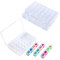 JARAGAR Diamond Painting Storage Box,2 Pack 28 Grids Diamond Art Storage Boxes Accessories Embroidery Bead Boxes Organiser Case for Jewellery Earring Containers