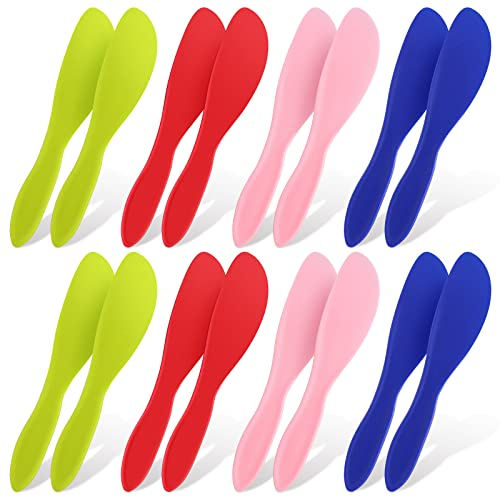 Kritkin 16 Stück Kunststoff Buttermesser Verteiler, Mehrzweck Kunststoff Butter Verteiler Messer, Küchen Zuckerguss Messer für Käse Sahne Glasur, Limettengrün Rot Rosa Blau