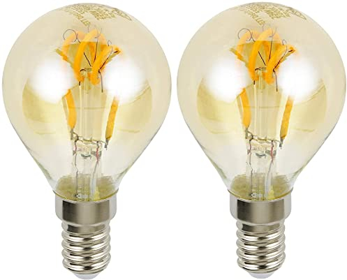 ADAKAT 2er Pack, LED Vintage Rauchglas Birne E14, extra-warmweiß 2200K
