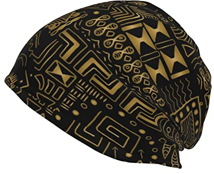 ROSIHODE Afrikanische Slouchy Beanie-Mütze, Wintermütze, lässige Strickmütze, Totenkopfmütze für Damen und Herren, Afrikanisches Muster-04, Einheitsgröße