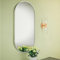 Navaris Espejo ovalado - Espejo marco plateado pared 75 x 38 cm - Para entrada recibidor baño salón tocador - Forma oval - Marco aluminio inoxidable