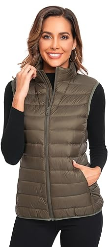 Obosoyo Women's Ultra Light Short Down Vest Winter Packable Down Jacket Lightweight Outdoor Puffer Vest Coat 2023